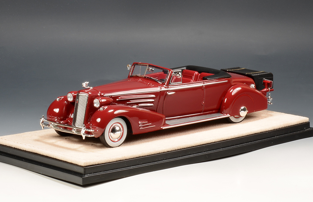 1/43 STM34801 1934 Cadillac 452D V16 Victoria Convertible Coupe Open Top Maroon